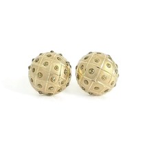 Vintage 1960&#39;s Round Sputnik Dome Stud Earrings 14K Yellow Gold, 2.59 Grams - £314.60 GBP