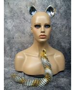 Lynx Ears Tail Costume Kit Set Faux Striped Fur Cat Bobcat Wild Cat Kitt... - $233.29 MXN