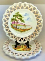 Decorative Nautical Wall Decor Hanging Reticulated Plates Artist Signed - £39.86 GBP