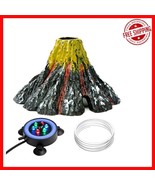 Unique Aquarium Bubbler Volcano Kit with Multi-Color LED Lights for Fish... - $39.93 CAD