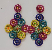 Pendientes multicolores hechos a mano con cuentas para mujeres y niñas - £8.99 GBP