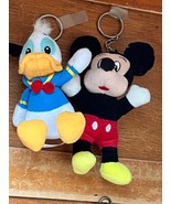 Lot of Disneyland Plush DONALD DUCK &amp; Mickey Mouse Stuffed Character Key... - £8.85 GBP