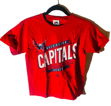 Majestic Atletico Ragazzi Washington Capitelli Manica Corta T-Shirt S Rosso - £11.86 GBP