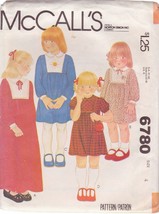 McCALL&#39;S PATTERN 6780 GIRLS&#39; SIZE 4  DRESS IN 4 VARIATIONS - $3.00