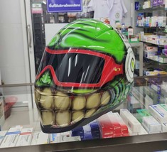 GREEN Custom Smiley Face  Motorcycle Helmet - $329.00