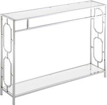 Convenience Concepts Omega Chrome Console Table, Clear Glass / Chrome Fr... - £146.45 GBP