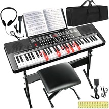 Electric Piano Keyboard Music Keyboard With 61 Keys, Stand, Bench, Micro... - $142.92