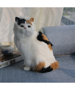 Realistic Lifelike Furry Simulation Kitty Cat Figurine Kitten Companion cat - £90.21 GBP