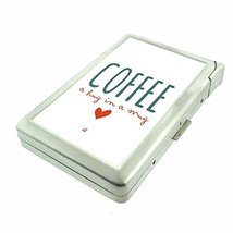 Coffee Mug Hug Em1 Hip Silver Cigarette Case With Built In Lighter 4.75&quot;... - £10.35 GBP