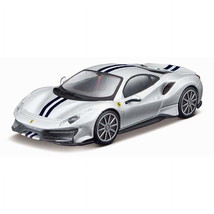 1 by 43 Ferrari 488 Pista Die-Cast Model Car, Silver &amp; Blue - £37.49 GBP