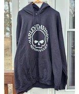 Harley Davidson Men&#39;s Genuine HD Hoodie Pull Over Black Skull NC NWOT 4XL - $42.06