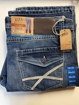 T.K. Axel Men&#39;s Slim Boot Cut Stretch 5 Pocket Denim Jean Harbor 38x32 - $28.71