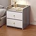 Modern Small Wooden Bedside Table, Fashionable Mini Nightstand with 2 Drawers, E Item image 2