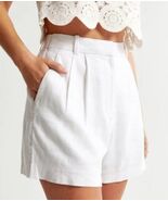 new Abercrombie &amp; Fitch Womens Tailored White Linen Shorts 27 4R Ultra H... - €23,54 EUR
