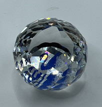 Swarovski Crystal Blue SCS Swan Multifaceted Round Ball Paperweight - $26.72