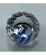 Swarovski Crystal Blue SCS Swan Multifaceted Round Ball Paperweight - £21.29 GBP