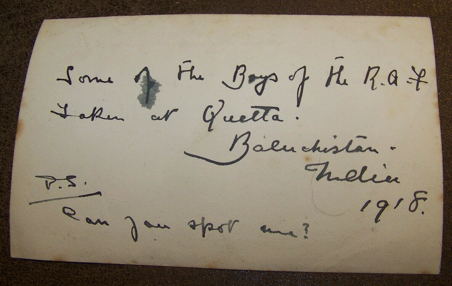 1918 WWI RAF ROYAL AIR FORCE PHOTO QUETTA BALOCHISTAN PAKISTAN Photographs