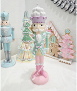 Christmas Pastel Lavender Pink Soldier Gingerbread Nutcracker Figurine 14.25" - $44.99
