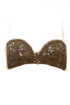 One Teaspoon Womens Bra Bead Embroidery Cream 10 - £28.64 GBP