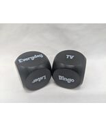 Set Of (2) Black Day And Activity Dice 1 1/8&quot; Nap Golf TV Bingo Grip Eat - $11.60 CAD