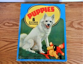 Vintage Collectible 6 Puppies Puzzle Pictures Saalfield Pub Co Complete - £31.85 GBP