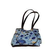 Longaberger Shoulder Bag Purse Handbag Cabana Blue Circles Double Strap ... - £12.62 GBP