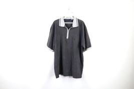 Vintage 90s Ocean Pacific Mens Large Faded OP Half Zip Collared Polo Shirt Black - £31.54 GBP