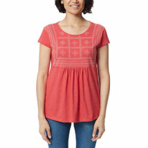 Gloria Vanderbilt Womens Embroidered Top Size Small Color Baked Apple - £19.77 GBP