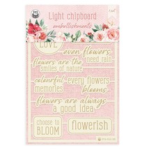 Flowerish Light Chipboard Embellishments 4&quot;x6&quot; 10/Pkg- P13FLO55 - £16.35 GBP