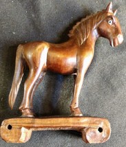 Old Vintage Hand Carved Wood Wooden Horse Miniature Statue Glass Eyes Ch... - $35.75