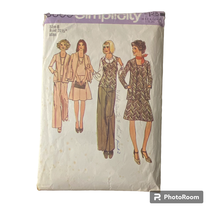 1974 Simplicity 6609 Misses Cardigan Top Skirt Pants 8 Wool Flannel Linen - £7.36 GBP