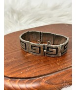 Vintage 50s Rancho Alegre Taxco Sterling Silver Panel Link Bracelet 7” 78g - €144,46 EUR