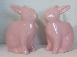 Yankee Candle Easter PINK BUNNY Taper Holder #1552581 pair set lot of 2 - £29.79 GBP