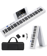 Costway 88-Key Folding Electric Piano Keyboard Semi Weighted Full Size Midi - £188.72 GBP