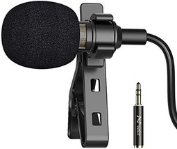 Pop Voice 16 Feet Lavalier Microphone, With A Trs Adapter, 2 Clips And 4 Covers - £30.53 GBP