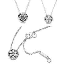 925 Sterling Silver 2020 New Winter Sparkling Snowflake Necklace For Women Brand - £14.20 GBP