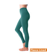 Womens Soft Stretch Cotton High Waisted Leggings Long Workout Yoga Teak - £11.64 GBP