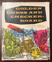 1960s Pressman Golden Chess and Checker Metal Board - Complete With Inst... - $40.96