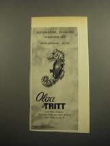 1960 Olga Tritt Jewelry Advertisement - Aquamarine, Diamond Seahorse Pin - £11.95 GBP