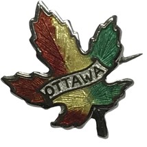 Vintage OTTAWA Sterling Silver 925 Enamel Maple Leaf Brooch - £12.04 GBP