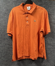 Lacoste Devanlay Polo Shirt Mens 6 (XL) Orange Crocodile Cotton Short Sleeve - £21.56 GBP