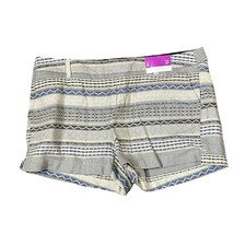 Merona Tribal Print Striped Casual Mini Short Inseam 3&quot; Women 8 100% Cotton NWT - £13.65 GBP