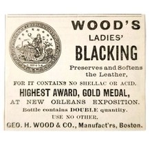 Woods Leather Polish 1885 Advertisement Victorian New Orleans Expo ADBN1A15 - $14.99