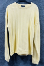VTG IVY CREW Sweater Men XXL Yellow Crew Neck Cotton Pullover Ribbed Kni... - $25.60