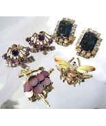 Vintage Jewelry Lot MOP Ballerina  Enamel Bee Brooches Blue Rhinestone E... - £25.73 GBP