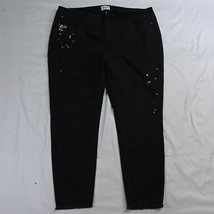 Rebel 20W The Pin Up Crop Black Jeweled Raw Hem Stretch Denim Jeans - £15.65 GBP