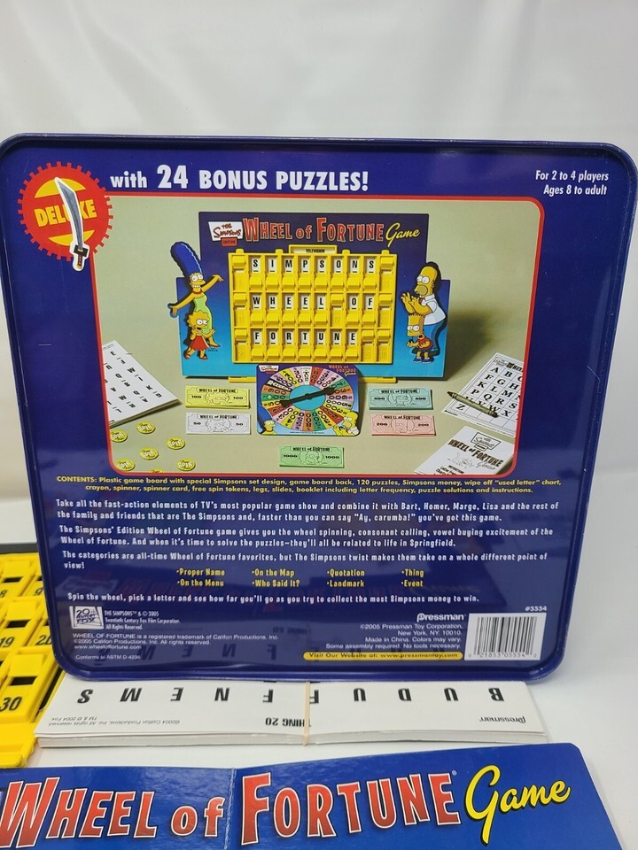 The Simpsons Deluxe Wheel of Fortune Game (Tin Box) Item image 8