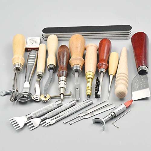 Bluemoona 19 Styles - Edge Kit Punch Groover Carving Beveler Slicker AWl rotate