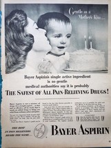 Bayer Aspirin Gentle As A Mother’s Kiss Print Advertisement Art 1952 - £7.80 GBP