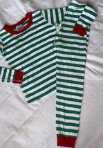 Hanna Andersson PJ&#39;s Pajamas Size 140 White Green Holiday Christmas - £19.10 GBP